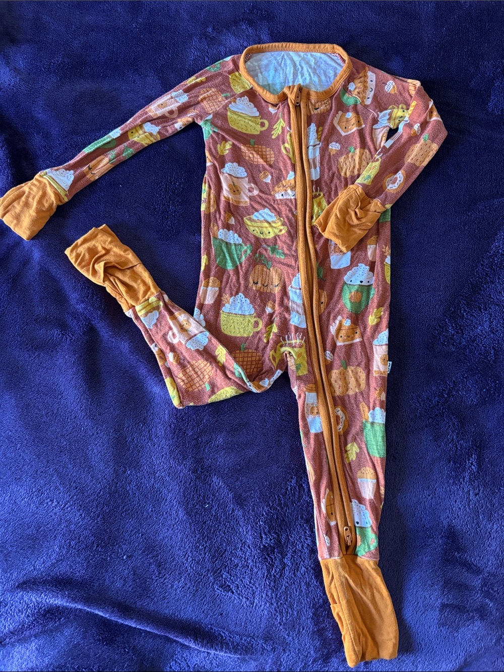 Little Sleepies Pumpkin Spice Zippy Footed One-Piece